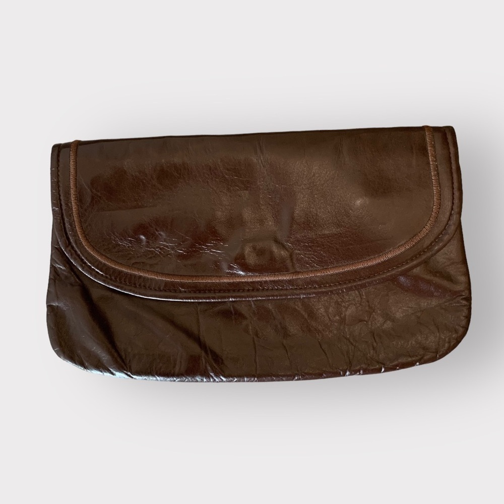 Vintage Brixton leather large boho chic sophisticated clutch
